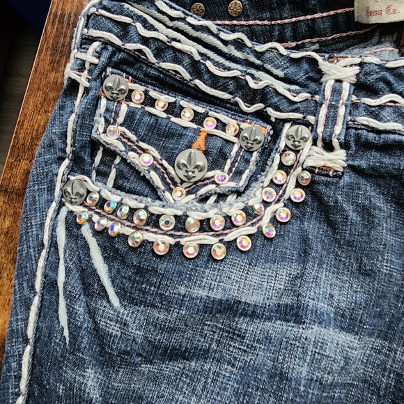 Blinged boot cut jeans, in good used condition - Picture 3 of 8